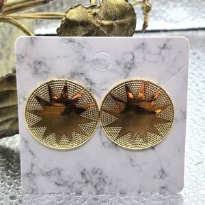 "5/$25" Vintage 80s Round Starburst Goldtone Post Earrings